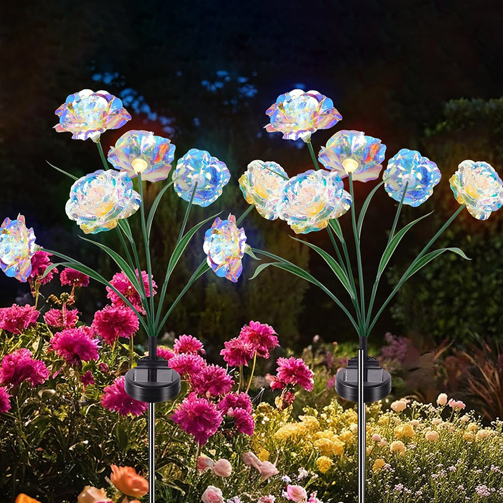 태양광 정원등 태양열 경관조명 장미 조화 잔디 가로등 실외등 전구 문주등 얼음꽃 - 상세 이미지 2
