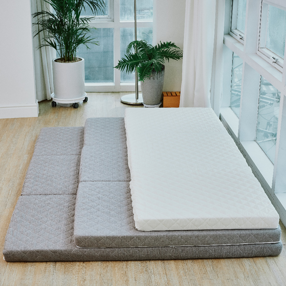 잠스쿨 3단 접이식 매트리스 단단한 허리에좋은 침대 바닥 매트 7cm MS