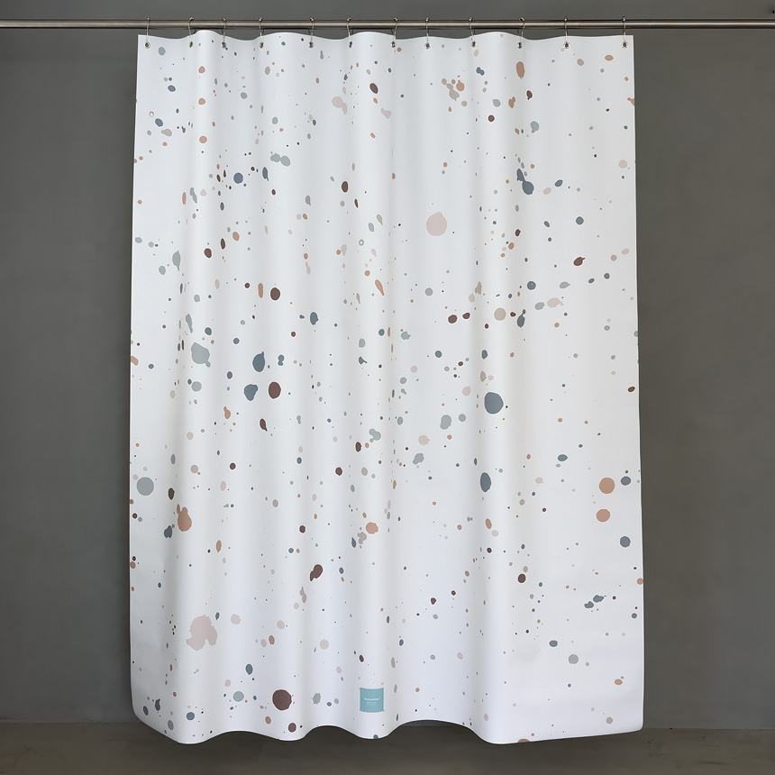 원세븐나인 패브릭 샤워커튼 잉크 드롭 L (180X208cm) - 상세 이미지 3