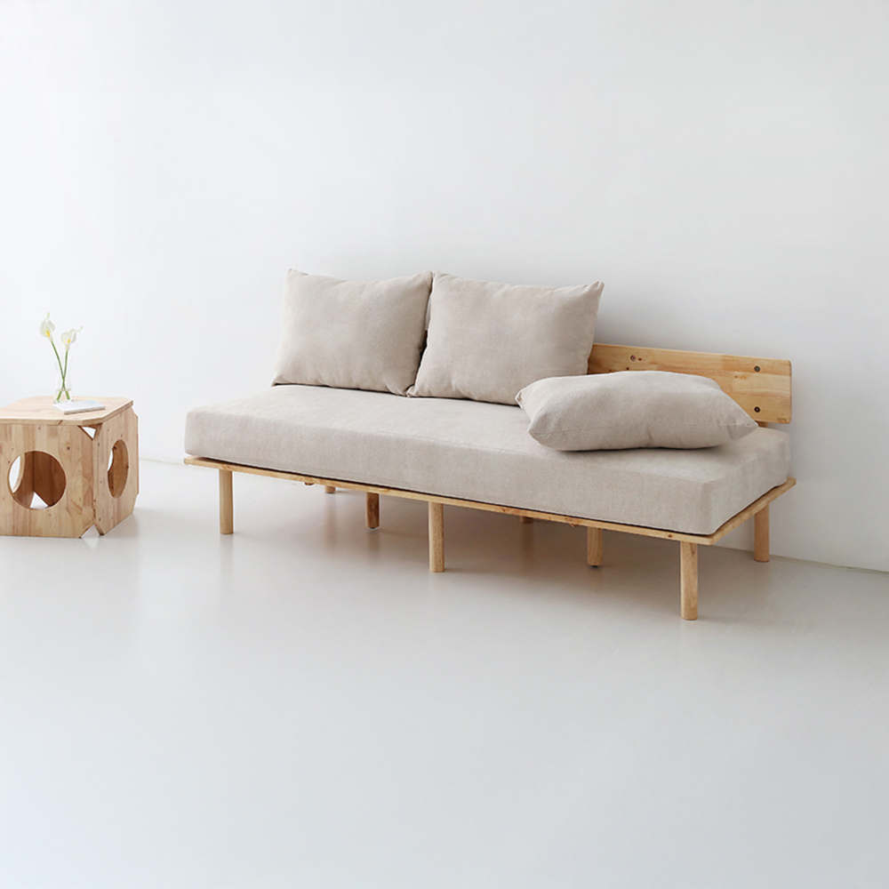 벤쿠 3인소파 고무나무 내추럴/베이지 9424.8384