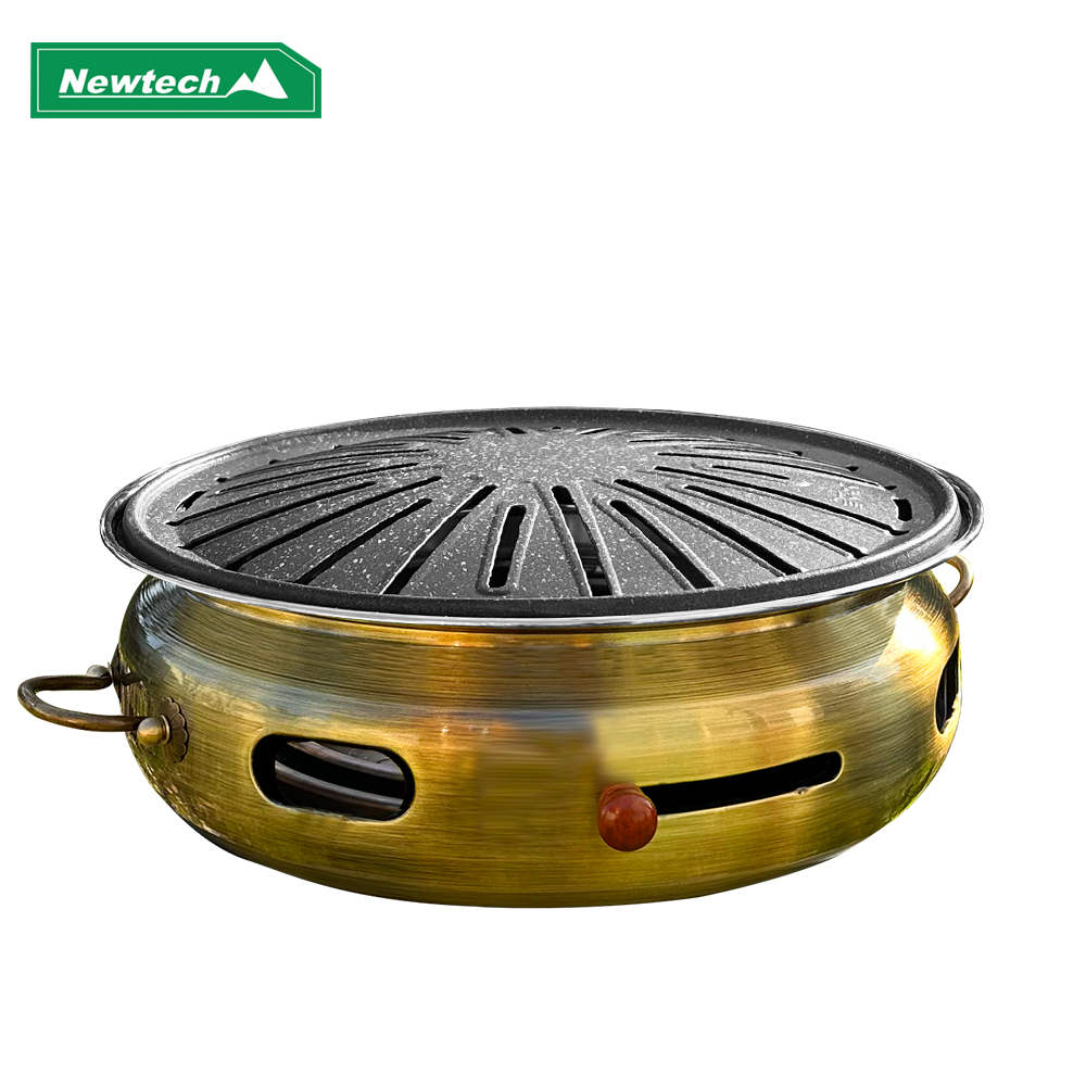 뉴테크캠쿡 항아리화로 숯불 캠핑화로대 고기집 업소용 원형그릴 적동화로