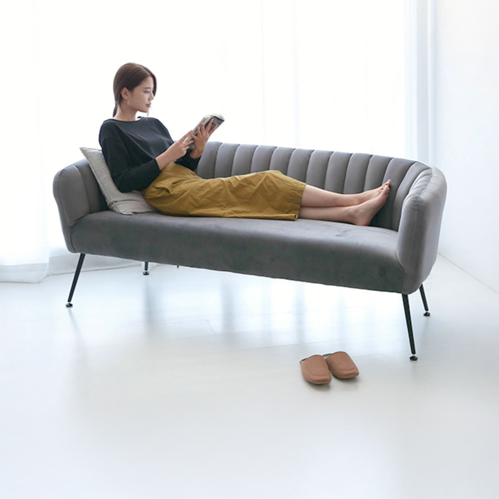 VARKA 3인 벨벳소파 3285 그레이 6040.2301