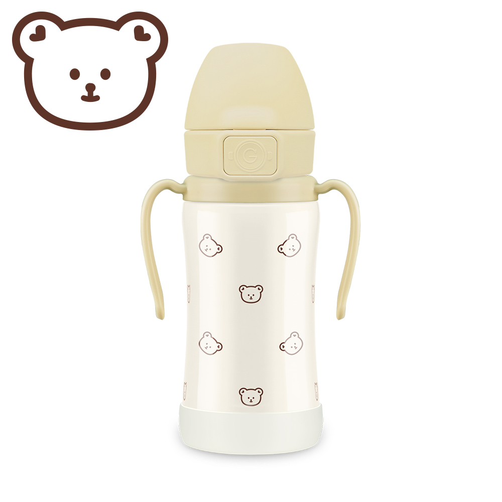 그로미미 스테인리스 빨대컵 아기 보온 보냉병 원터치 돗꼼 300ml