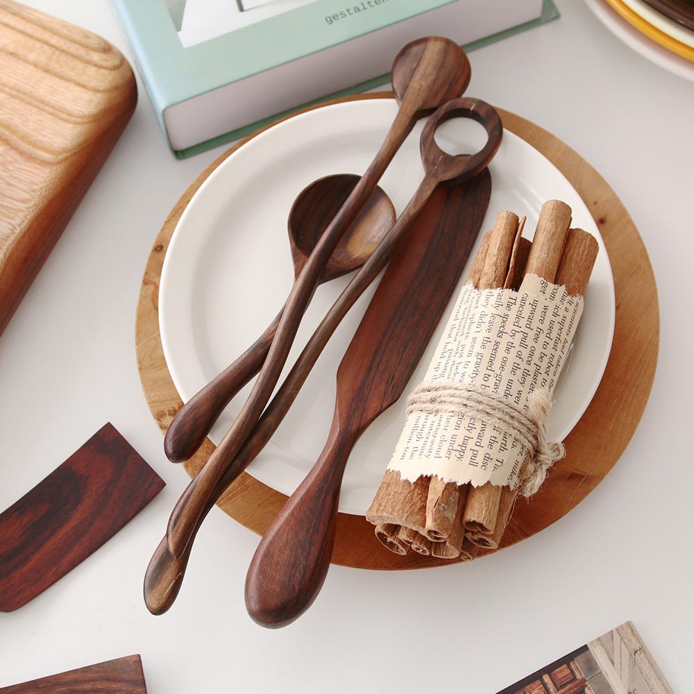 로즈 우드 롱티스푼 원목 머들러 카페스푼