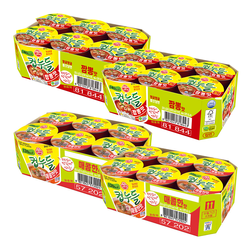 [12+12] 오뚜기 컵누들 짬뽕맛 12개+매콤한맛 12개 외 9종