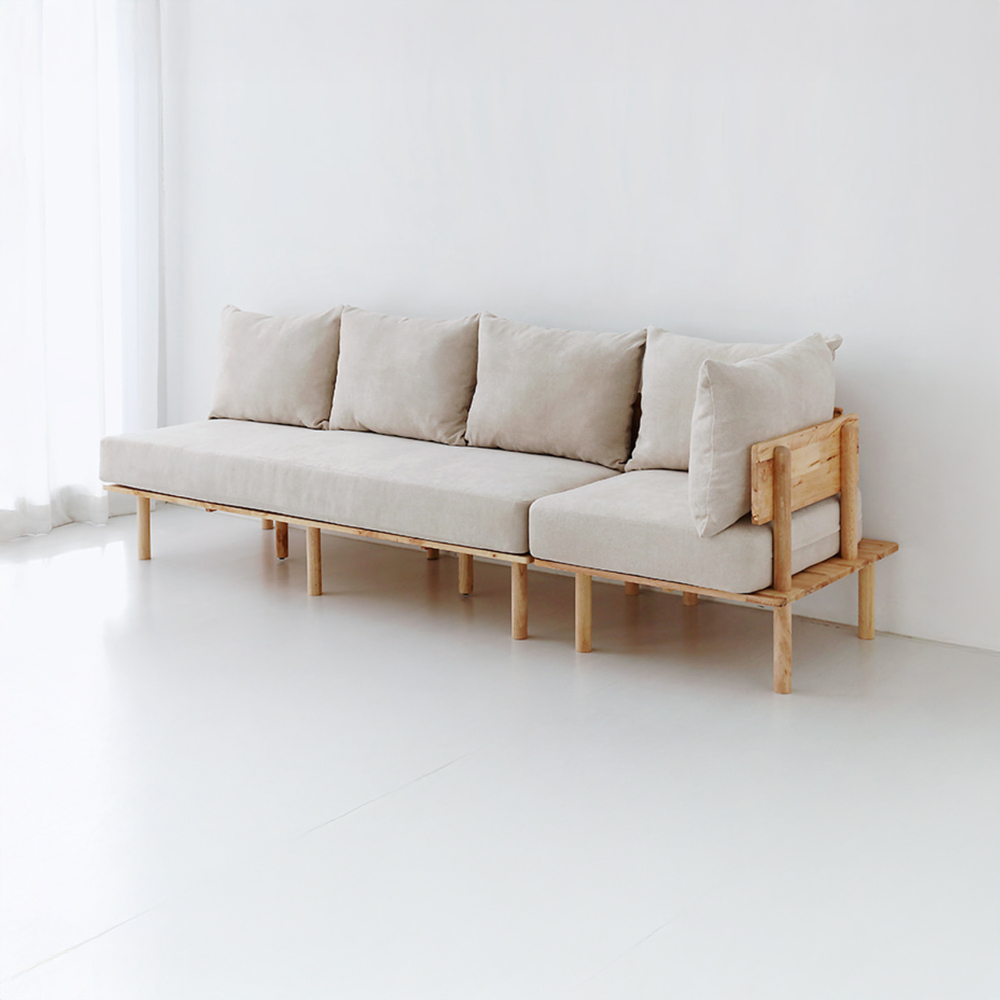 벤쿠 3인소파 고무나무 내추럴/베이지 9424.8384