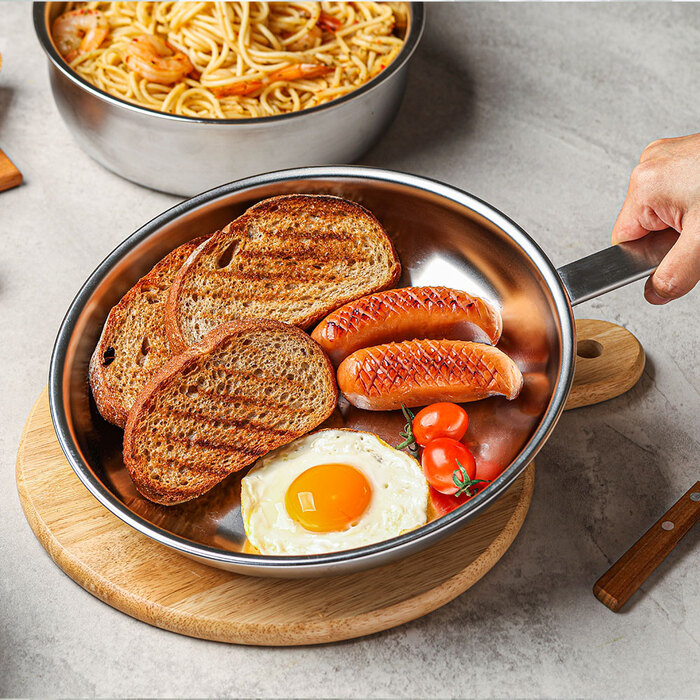퍼기 무연마제 통5중 무연마 스텐 316 쿡웨어 멀티팬/후라이팬 24cm