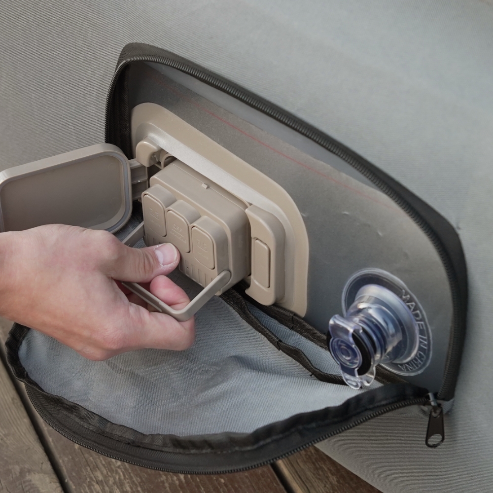 폴라리스 에어 매트 캠핑 침대 더블 휴대용 펌프 내장형