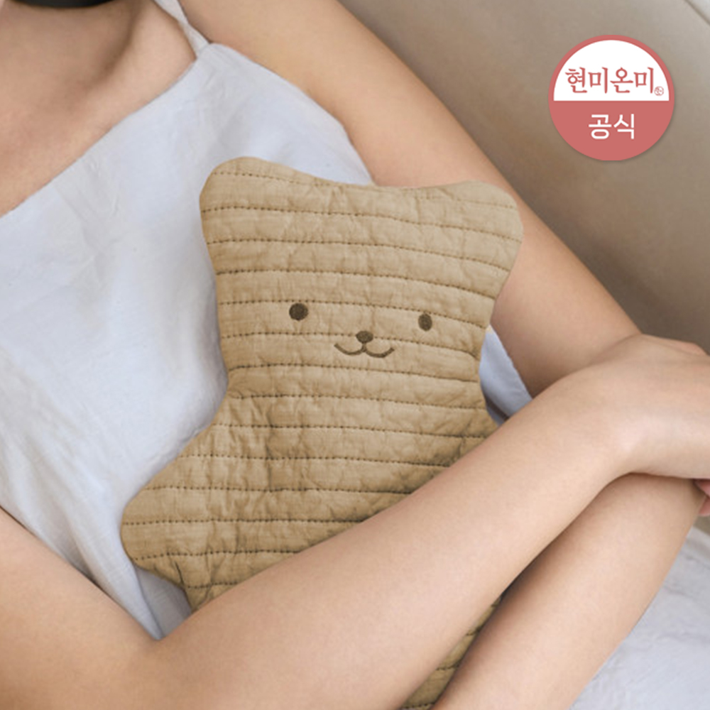 현미온미 온미베어 허리 찜질팩 배 복부 따뜻하게 온찜질 곡물 생리 핫팩 누렁이(현미)