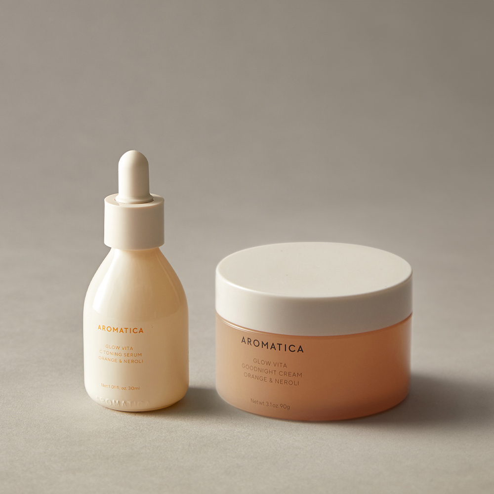 아로마티카 글로우 비타 세럼 & 굿나잇 크림 2종 세트 (30ML+90G) - 상품 이미지
