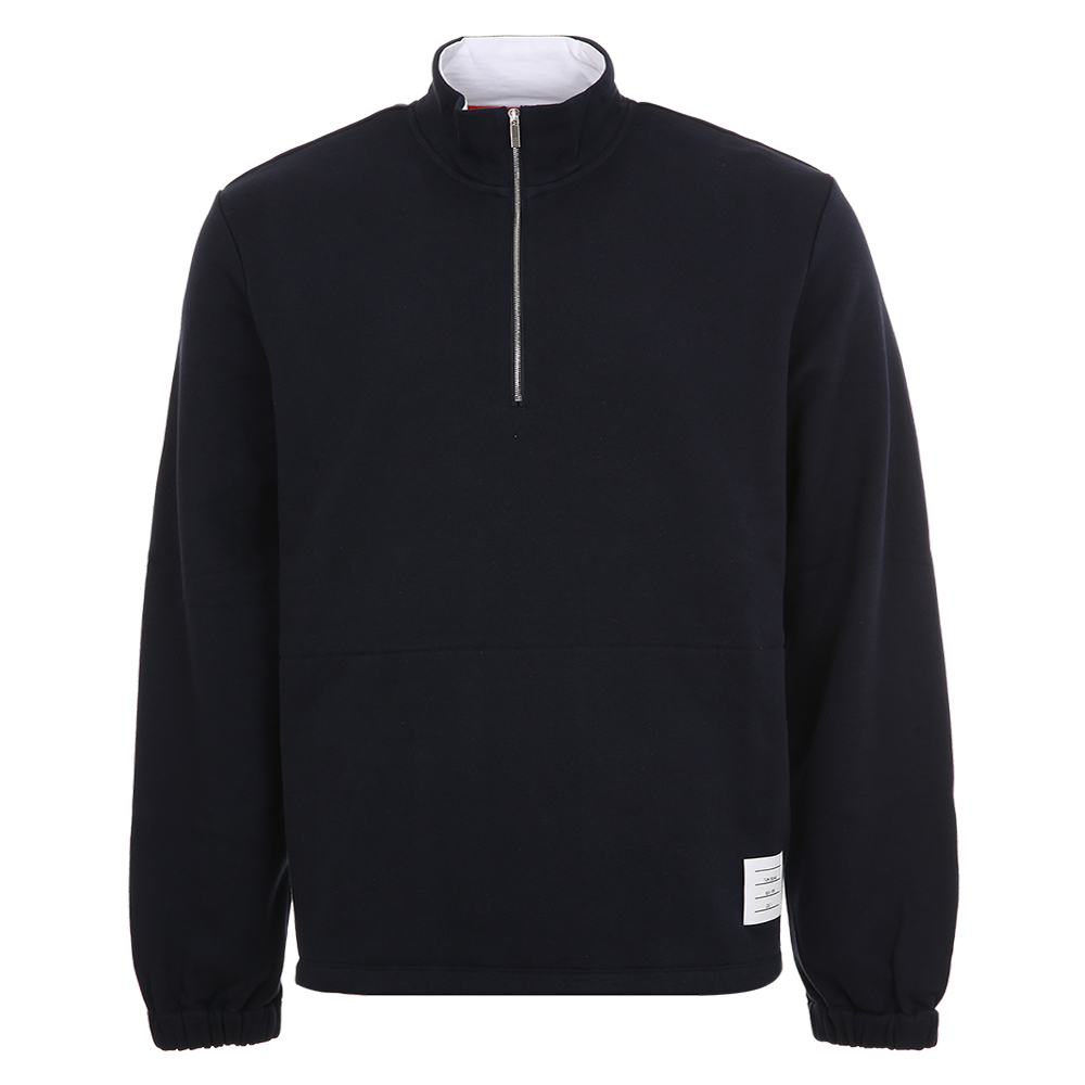 톰브라운 하프집업 네이비 맨투맨 MJT503A 03037 415 (2025 S/S) - 상품 이미지