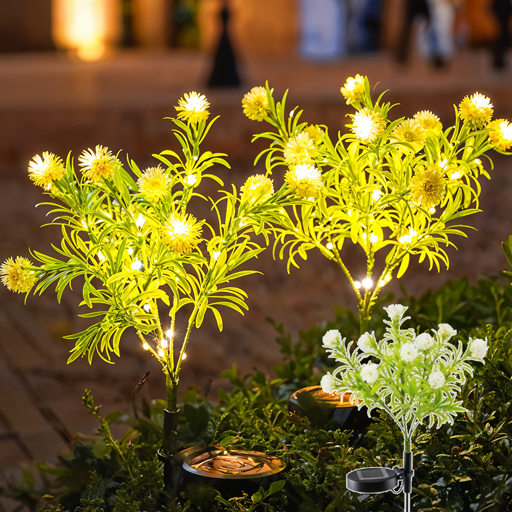 태양광 꽃등 정원등 LED 꽃 전구 태양열 조명등 마당 경관조명 아파트 야외 잔디등 토끼풀