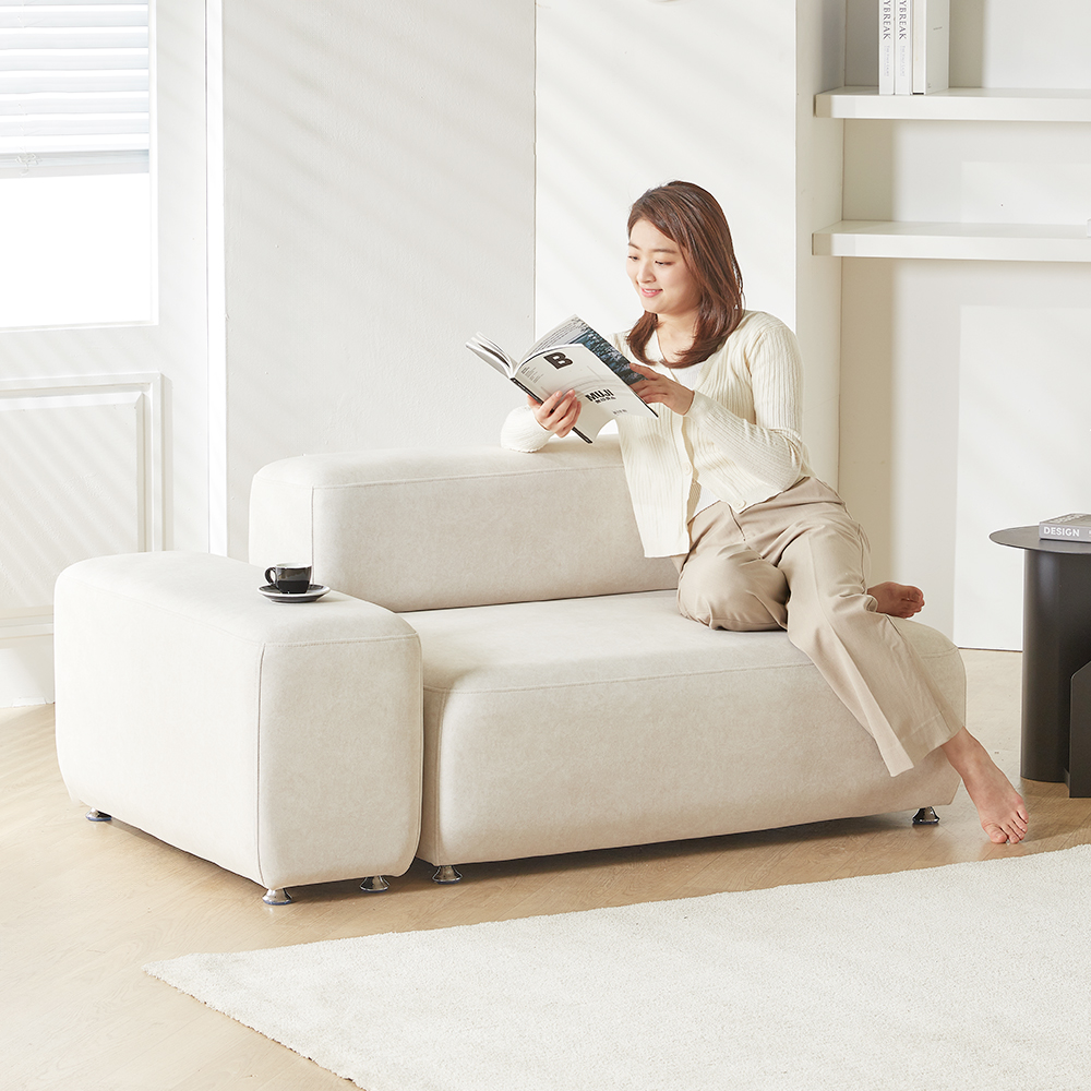 [웰퍼니쳐] 몽쉘 플러스 업그레이드 아쿠아텍스 조야 패브릭 모듈 2인 소파