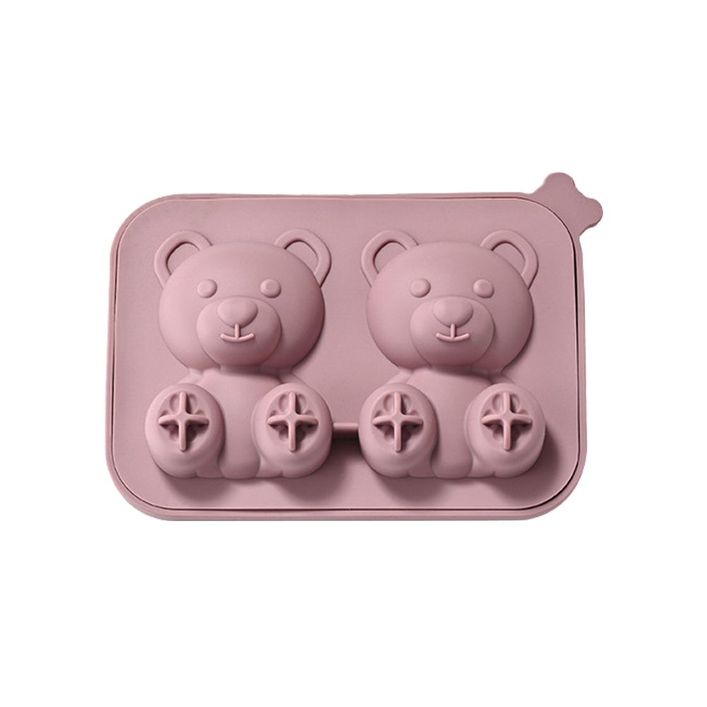 위스키 하이볼 곰돌이 얼음틀 실리콘 얼음 트레이 핑크