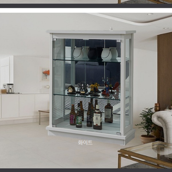 고급장식장 거실유리장 원목유리장식장 작은 장식장 700