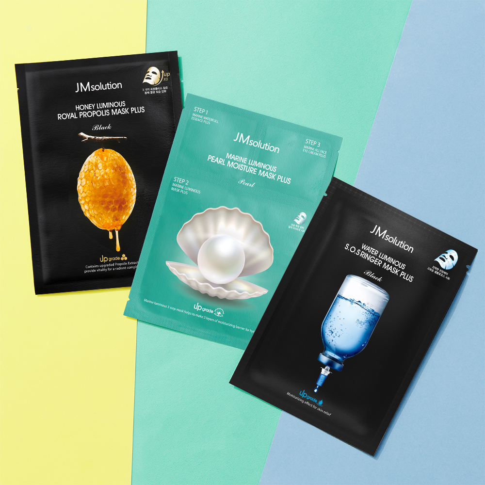 JM솔루션 마스크팩  꿀광 10매입 +물광 10매입 + 청광 10매입 플러스 1세트 (총30매입) - 상품 이미지
