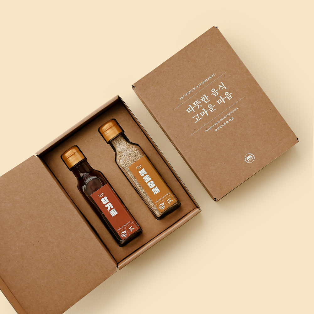 국산 참기름 참깨 들기름 들깨 답례품 선물세트 소형 북패키지[경성참기름집]