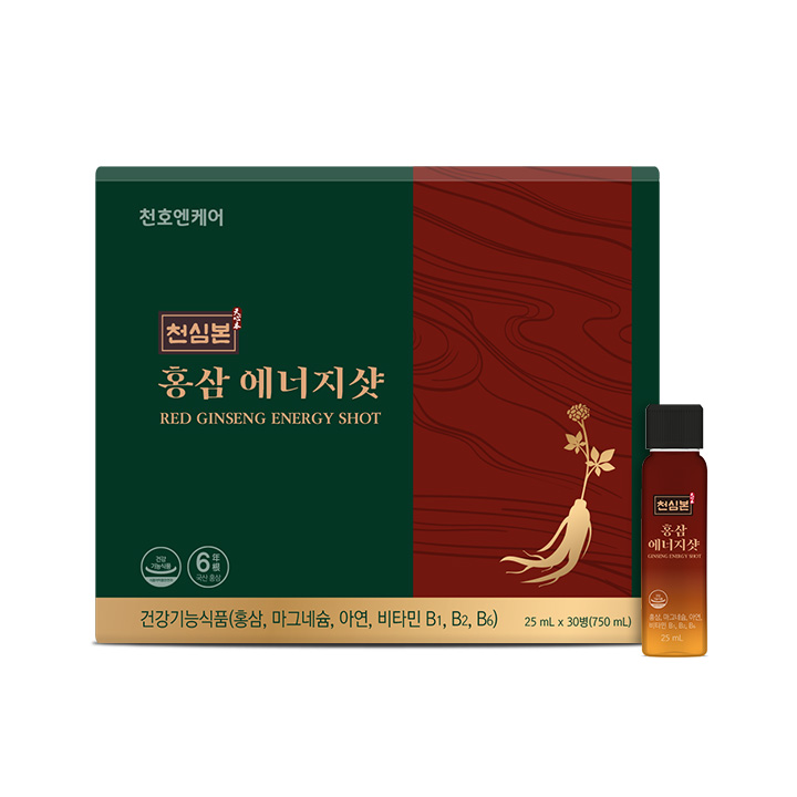 천호엔케어 6년근 홍삼액 6가지 복합기능성 홍삼 에너지샷 25ml X 30개입 - 상세 이미지 2