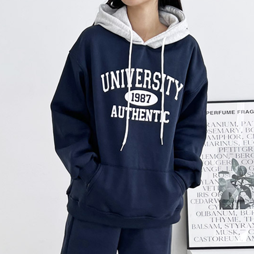 모자큰후드티 두꺼운 기모 여성 겨울 오버핏 맨투맨 후드 스웻셔츠 - 상세 이미지 3