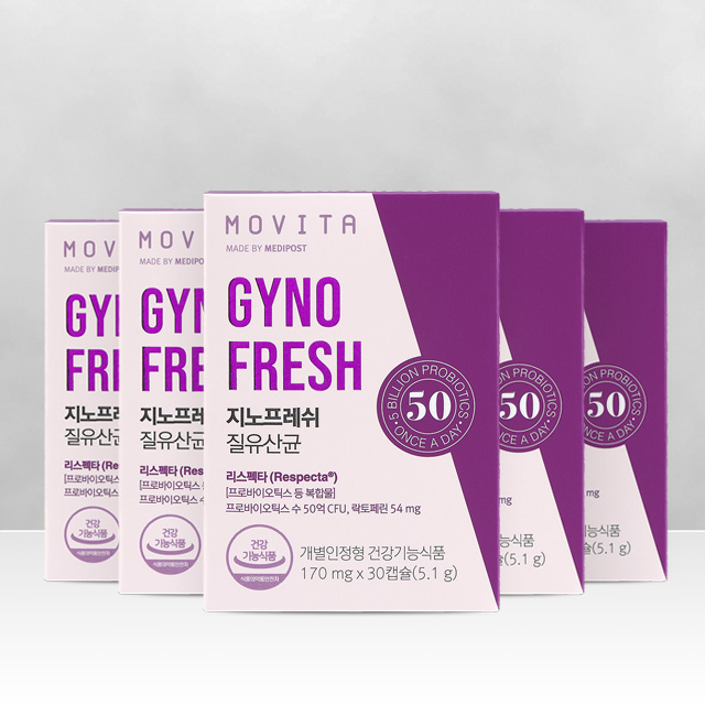 모비타 50억 지노프레쉬 질유산균 리스펙타 임산부 장건강 여성 영양제 30캡슐, 5개