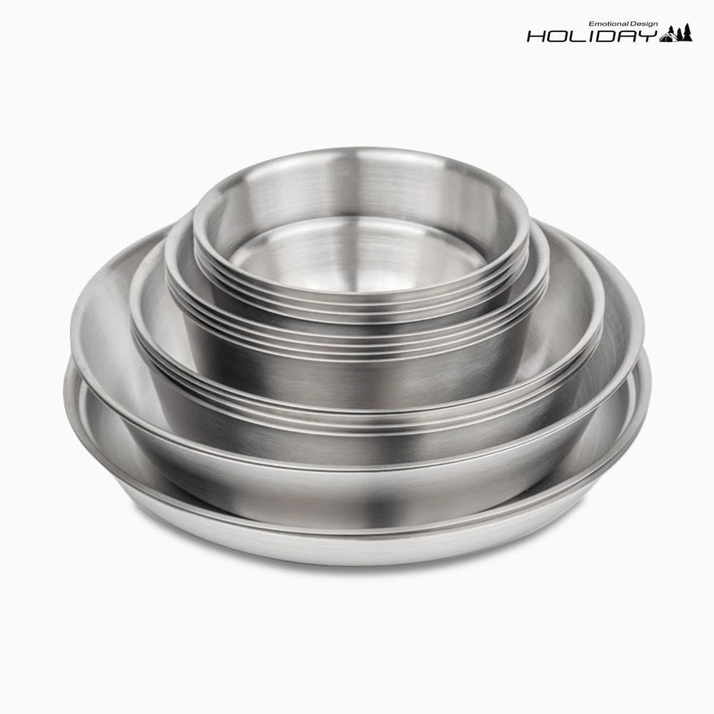 홀리데이 캠핑그릇 캠핑 스텐 304 식기 세트 18P