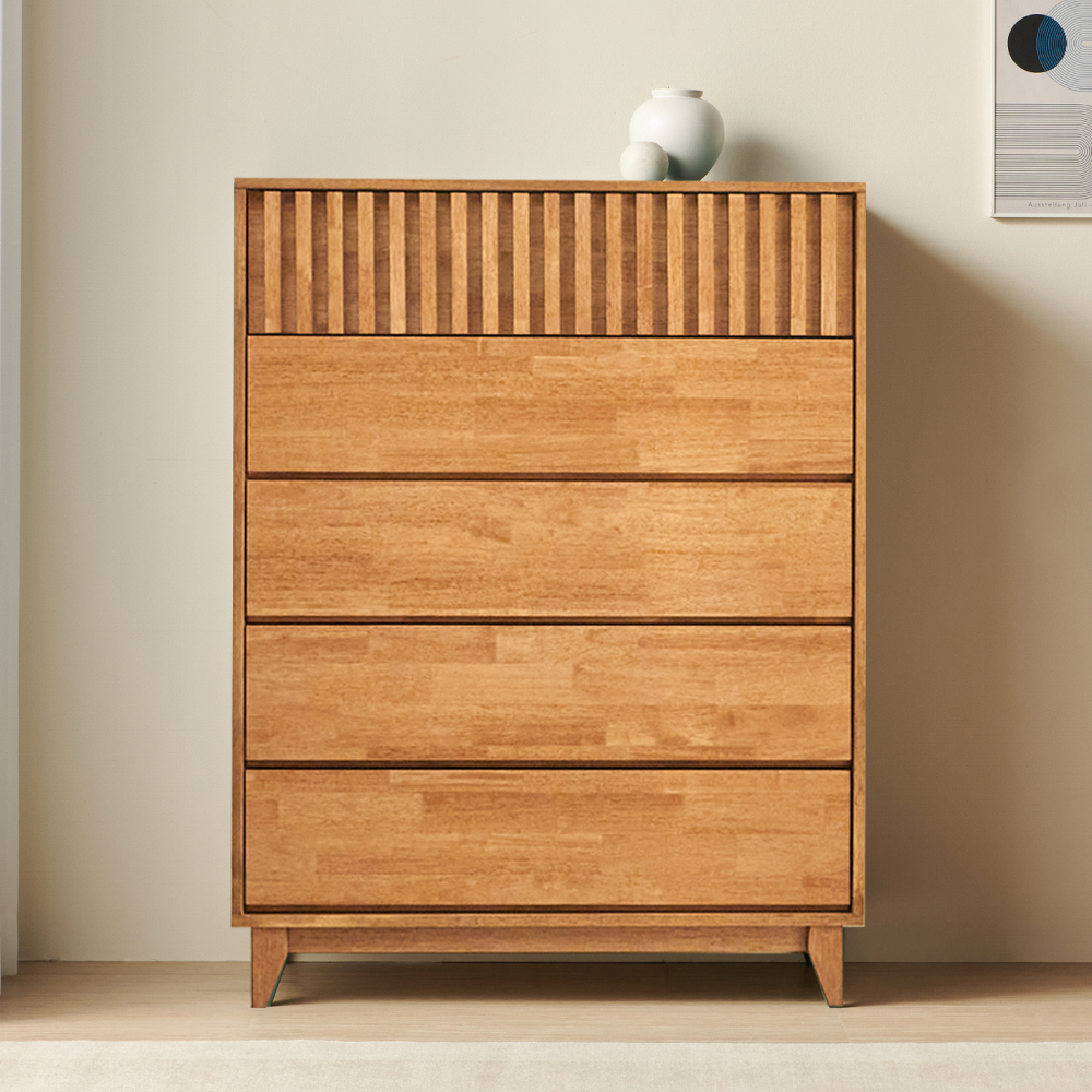 돌프 대형 원목 드레스룸 광폭 대형 안방 옷 와이드 서랍장 1000x500x1310mm, 5단, 월넛 - 상품 이미지