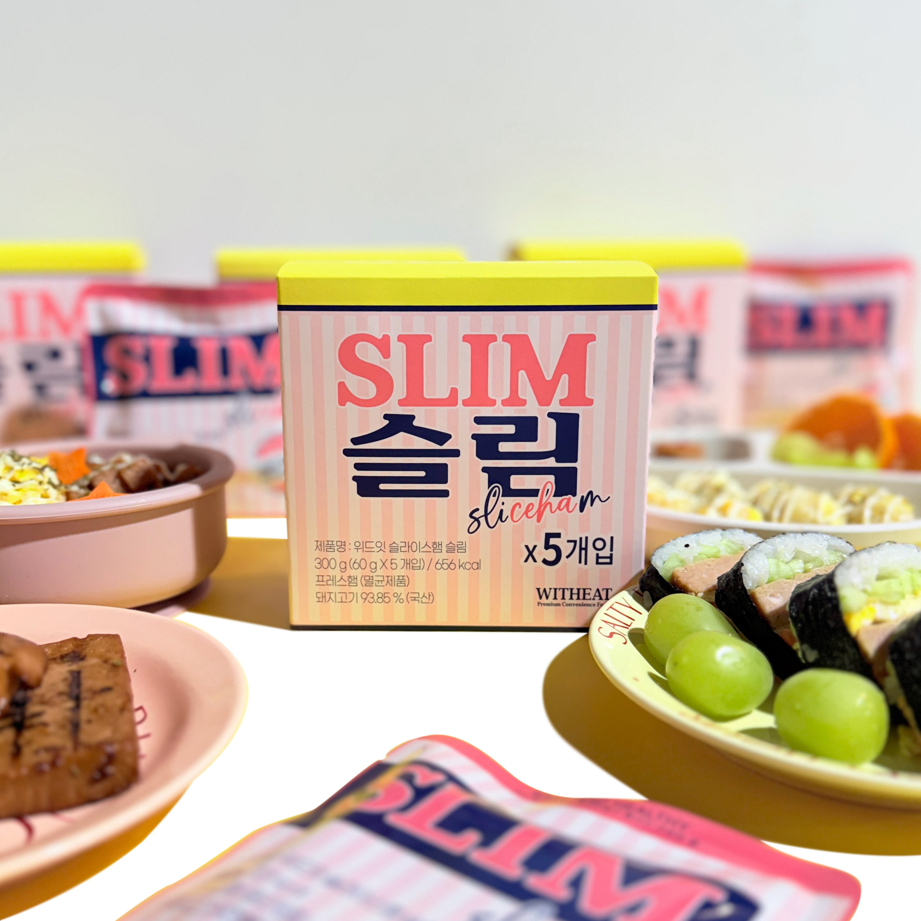 위드잇 슬라이스 햄 슬림 60g X 5개입, 무항행제 한돈 수제햄 아이 저염 반찬 무방부제 - 상세 이미지 2