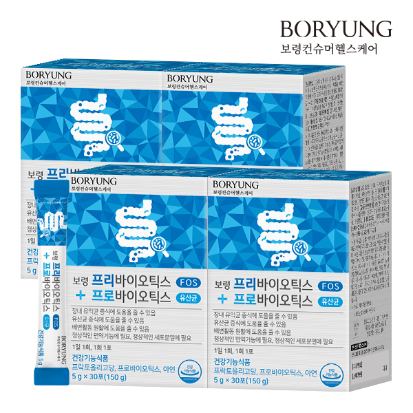 보령 프리바이오틱스 프로바이오틱스 유산균 30포, 4개 - 상품 이미지