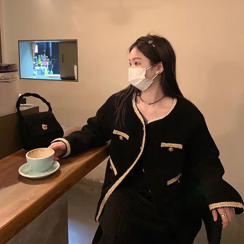 트위드 빅사이즈 겨울 기모 뽀글이 프렌치 빈티지룩 코트 - 상세 이미지 4