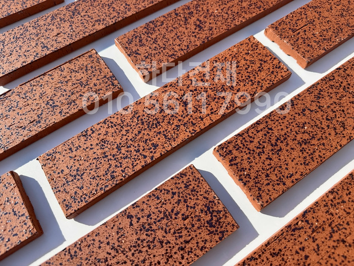 잉크 마블 점토타일 240x60x11T 레드(적밤색) / 하다건재