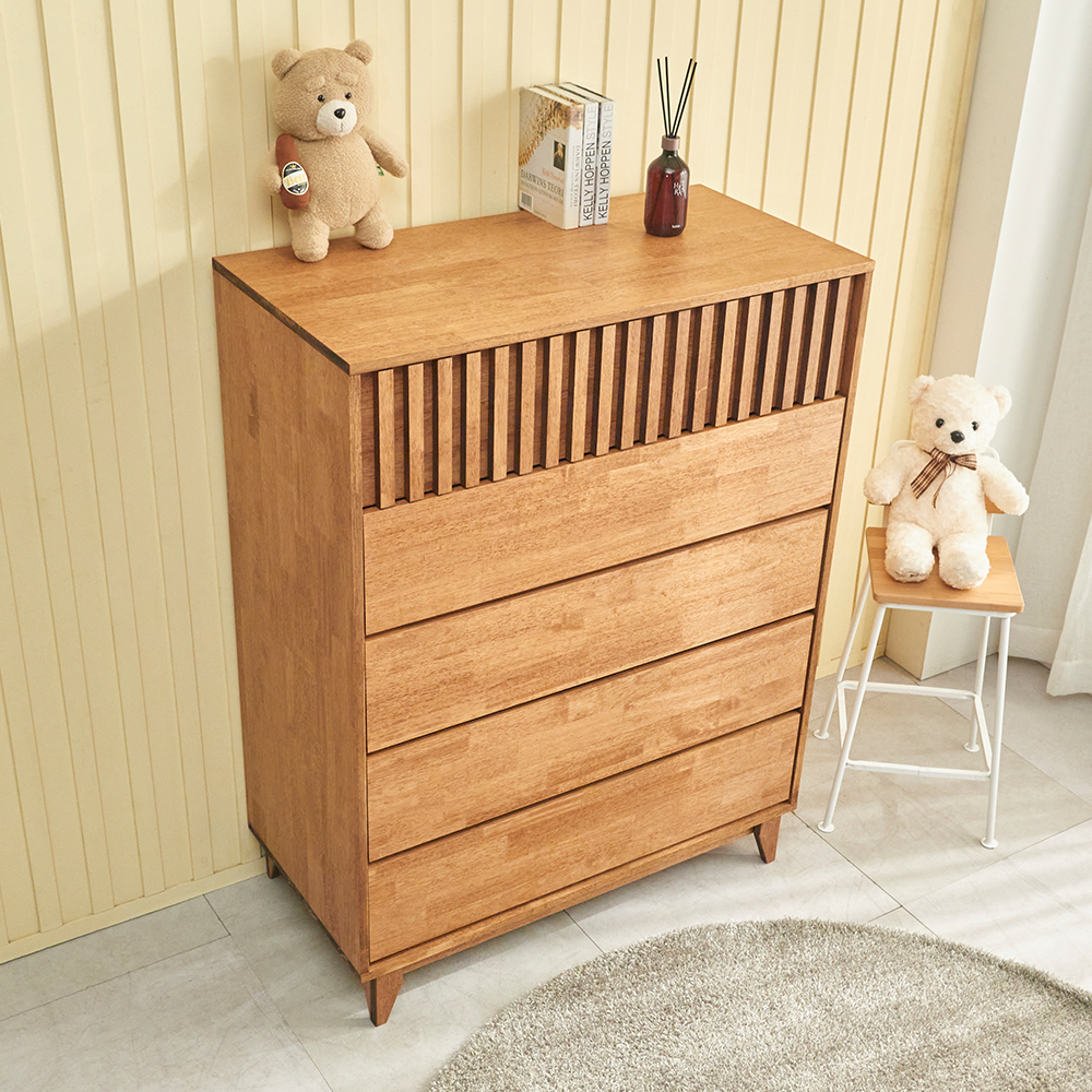 돌프 대형 원목 드레스룸 광폭 대형 안방 옷 와이드 서랍장 1000x500x1310mm, 5단, 월넛 - 상세 이미지 3