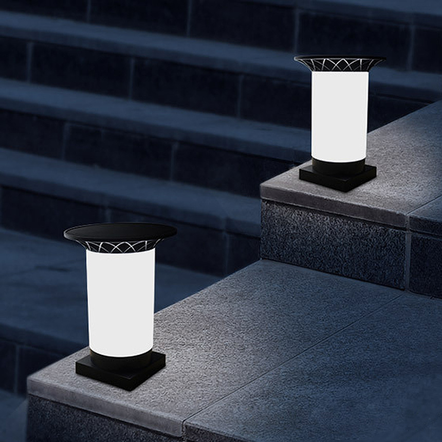 태양광 원형 문주등 조명 태양열 볼라드등 잔디등 야외 LED 기둥 카페 프리미엄 60cm - 상세 이미지 4