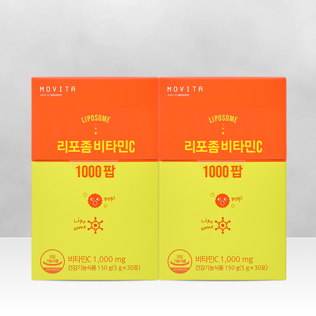 모비타 리포좀 비타민C 1000 팝 고함량 블루베리맛 팝핑 비타민 30포, 2개