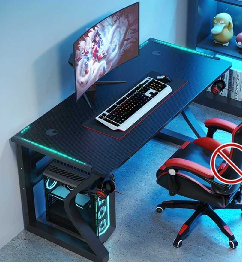 2인용 컴퓨터책상 게이밍 피시방 공부방 학생 테이블 RGB 100cm - 상품 이미지