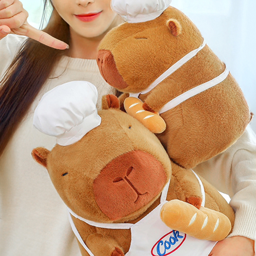구쯔야 카피바라 쉐프바라 30cm 귀여운 큰인형 동물 인형 애니멀 - 상품 이미지