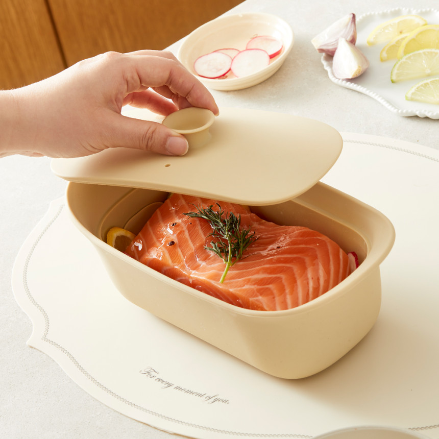 실리프랑 생선찜기 특허 전자레인지용기 실리콘찜기 전자렌지 미세플라스틱제로 버터베이지 사진 1
