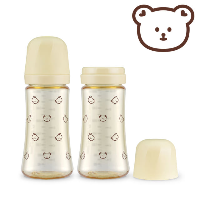 그로미미 PPSU 아기젖병 빨대컵호환 대용량 트윈팩 돗꼼 300ml