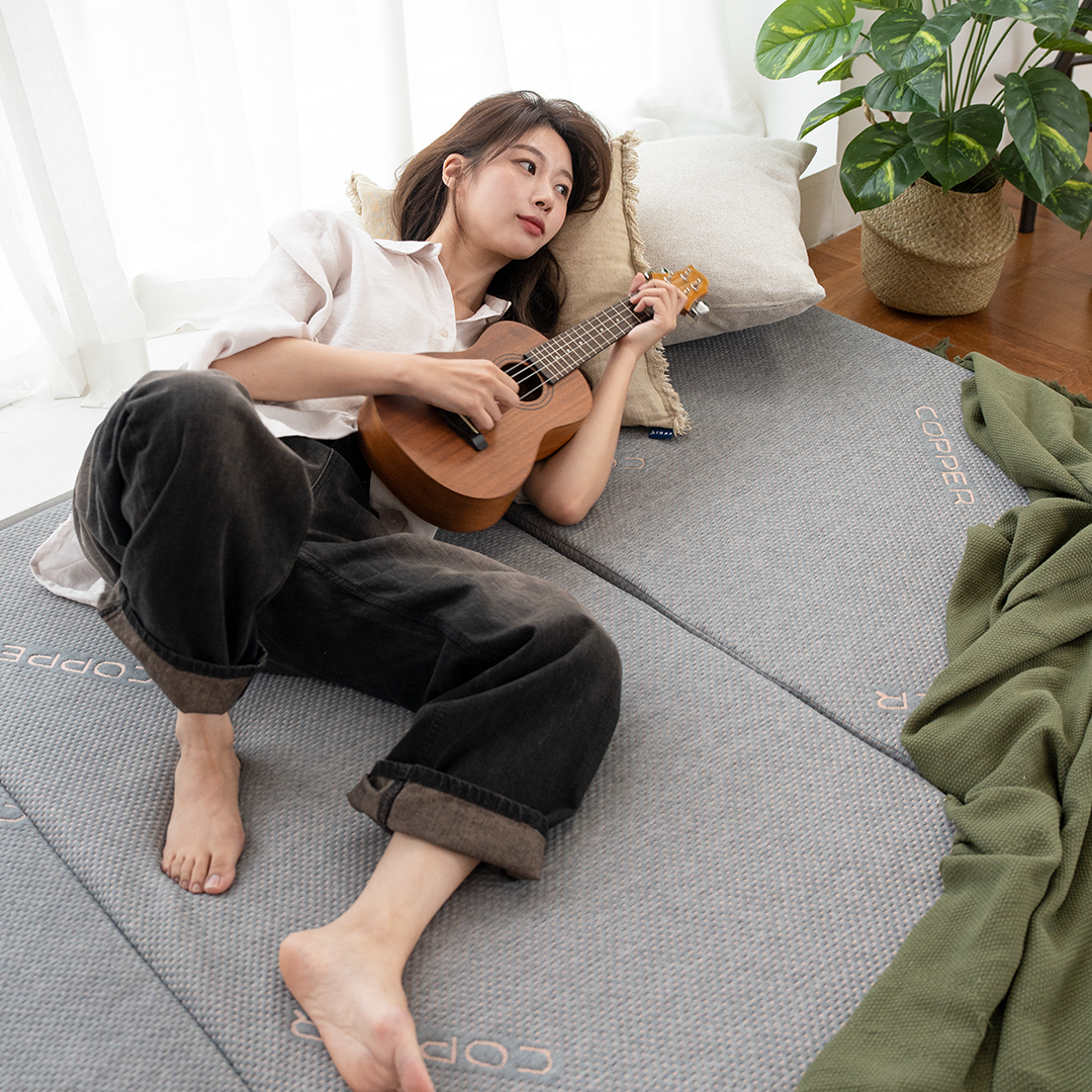 그랜레스트 발칸 3단 접이식 토퍼 블랙 슈퍼싱글 10cm