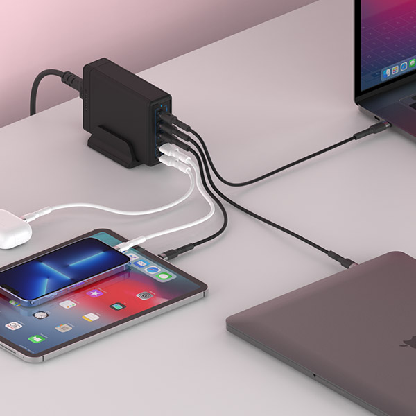USB PD 226W PPS GaN 접지 멀티 초고속 충전기 GE410 블랙 - 상세 이미지 3
