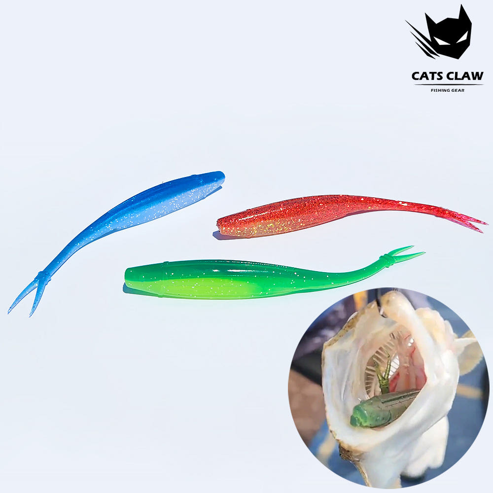 캣츠크로우 모비딕쉐드 광어다운샷웜 광어웜 광따 T05 레드+골드 투톤, 12.7cm(5인치) - 상세 이미지 4