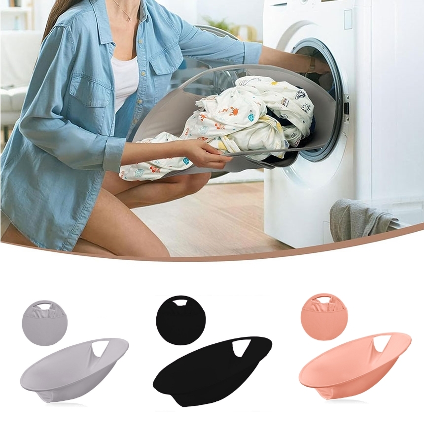 이지런드리 버킷 접이식 건조기 세탁물수거 원형 빨래바구니 런드리백 - 메인 이미지