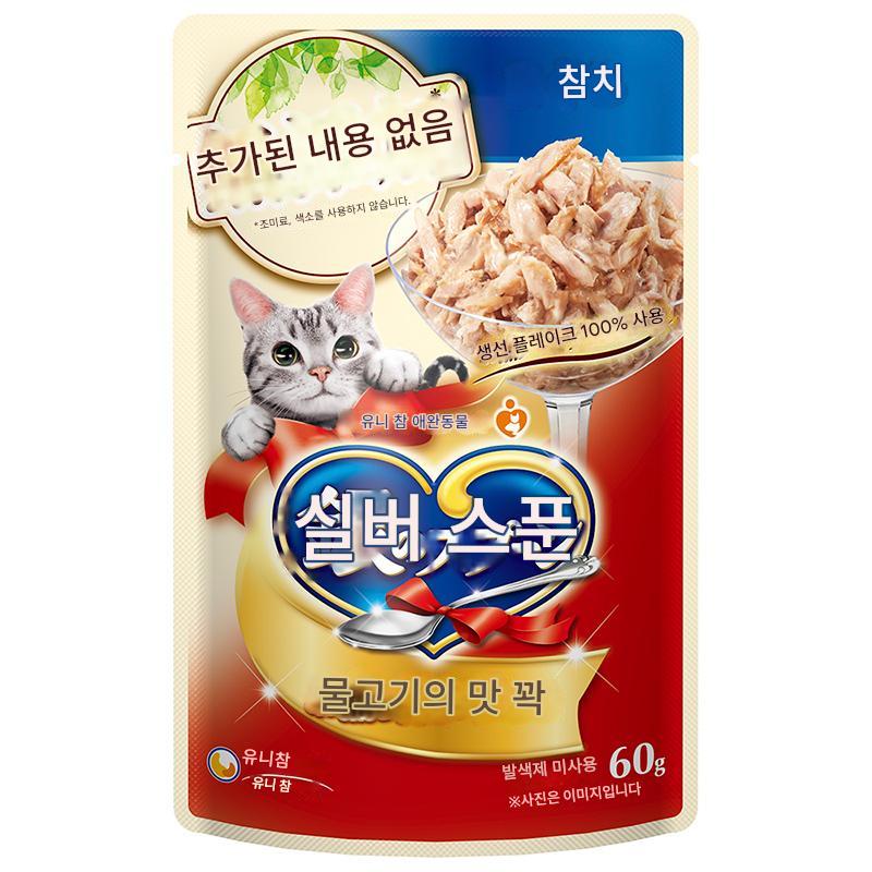 일본 참치 유니참 은의스푼 긴노스푼 파우치 무첨가 60g 고양이사료 - 상세 이미지 2