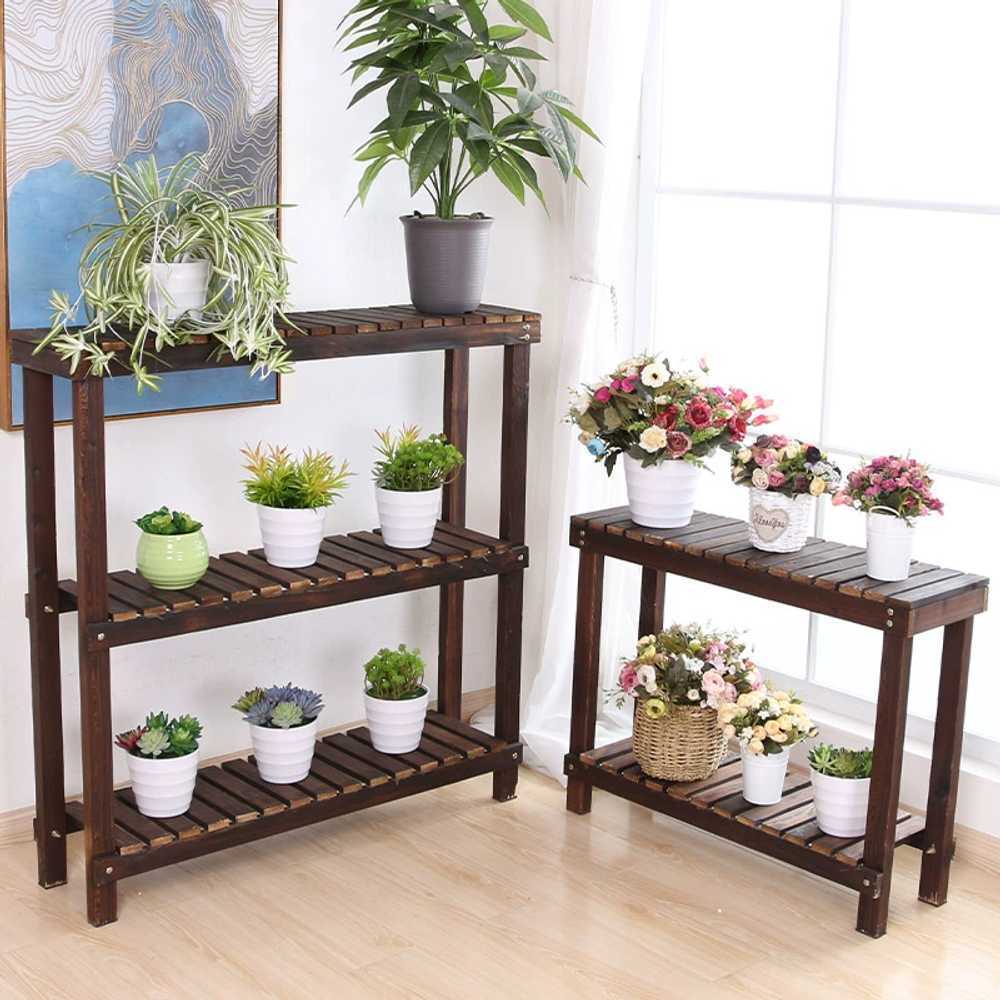원목화분받침대 방부목 야외 다육 펜션 선반 거치대 60cm 이미지 6