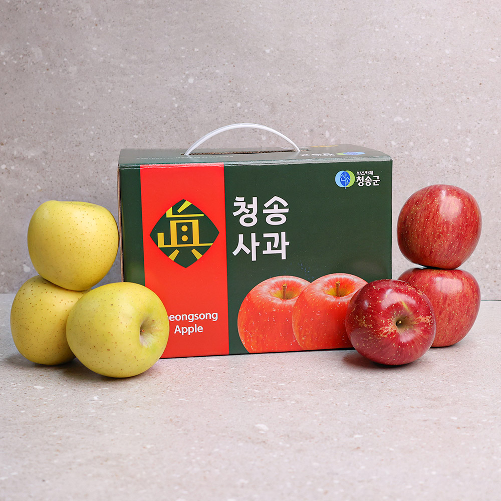 청송 네자매 사과 꿀 부사 홍로 골드 피치애플 프리미엄 선물세트(2.5KG) - 상세 이미지 3