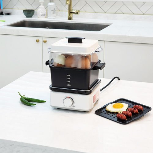 3in1 소형 멀티쿠커 1인용 여행용 미니 쿠커 전기 냄비 포트 계란삶는기계 그릴