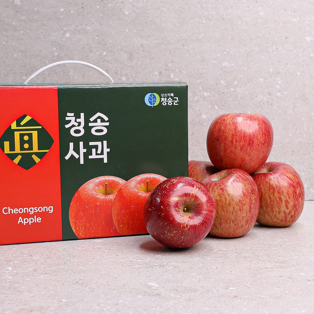 청송 네자매 사과 꿀 부사 홍로 골드 피치애플 프리미엄 선물세트(2.5KG) - 상품 이미지