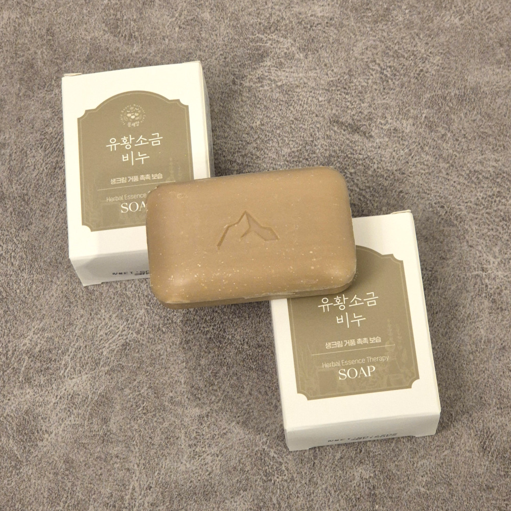 [무자극] 유황 소금 비누 올인원 여드름 세안 클렌징 솝 100g, 1개 - 상세 이미지 4