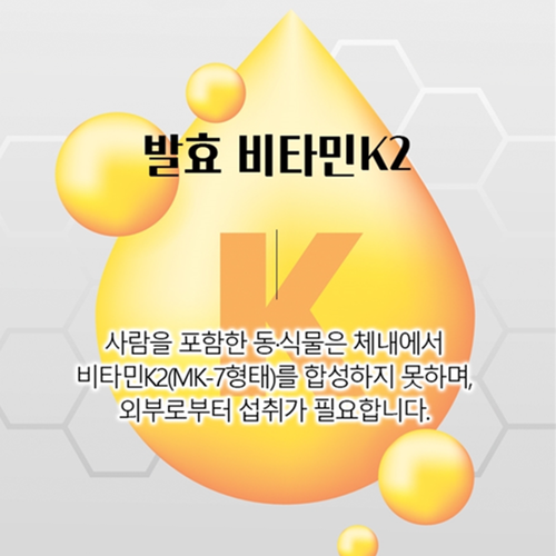 웰러스 발효 비타민K2 MK7 메나퀴논 D3 60캡슐 3박스 6개월 뼈 혈액 혈관 건강 - 상세 이미지 2