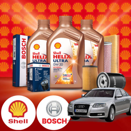 자체제작 카파트몰 A6(C6)(05~11) 3.0 가솔린 쉘 힐릭스 울트라 ECT C2 C3 0W-30 엔진오일필터세트 7L iter