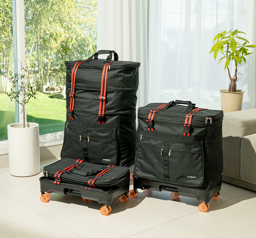 타임리스 3단확장 이민가방 위탁수하물 수화물캐리어 PC 교체용바퀴 유학 이사 워홀 짐가방
